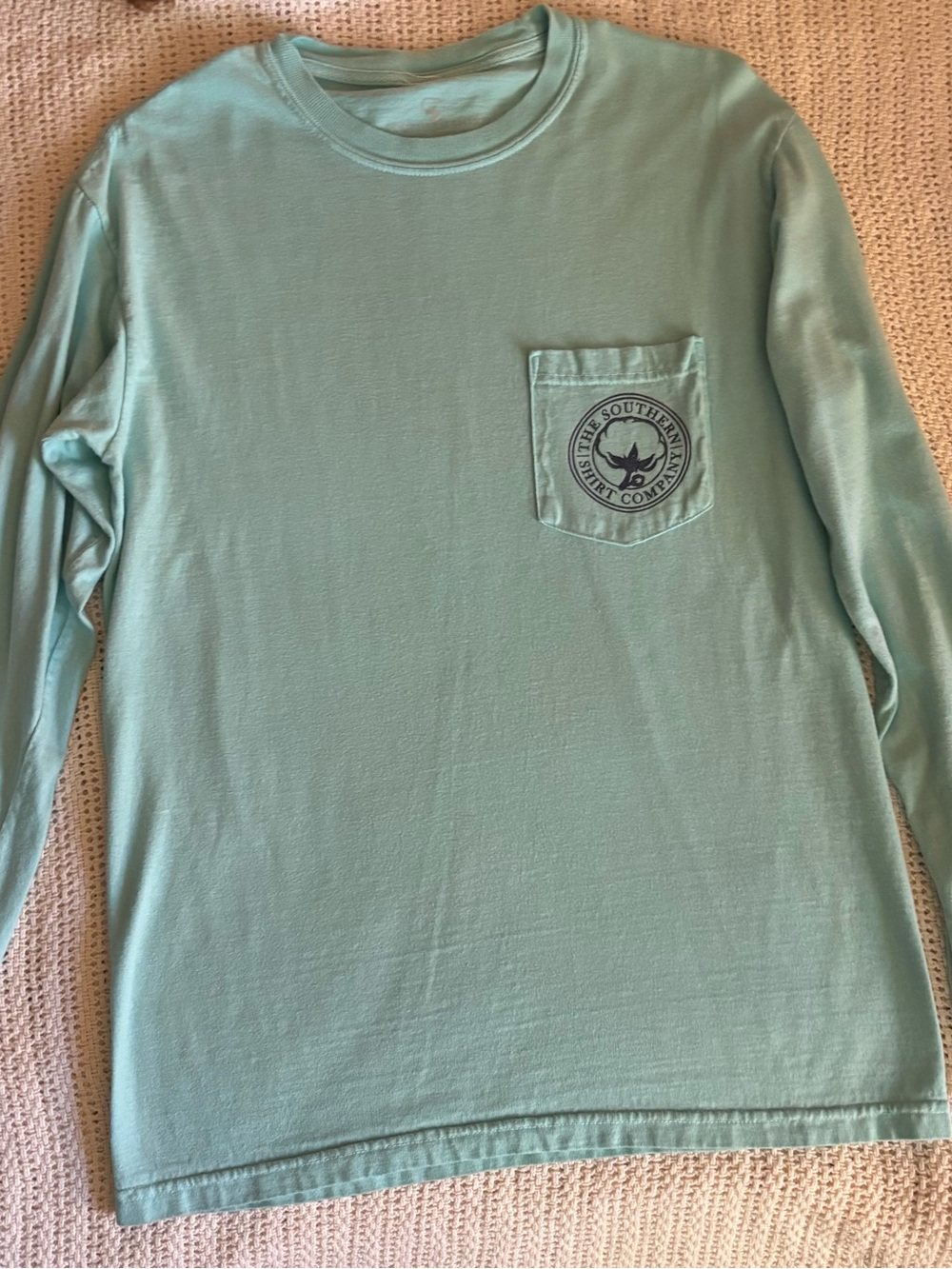 Southern Shirt Company Signature Bow Tie Long Sleeve Pocket Tee S Mint Women’s